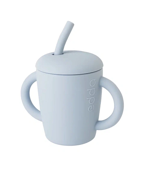Edda поильник с трубочкой силикон Небо - фото  1
