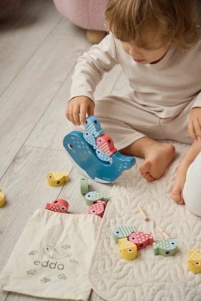 Edda шнуровка - балансир Кит и рыбки - фото  12