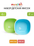 Munchkin тарелки миски детская  Splash™ набор 2шт. с 6 мес., голубая зеленая - фото 2