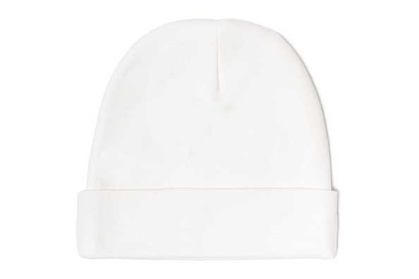 OLANT шапочка с отворотом цвет молочный - фото  1