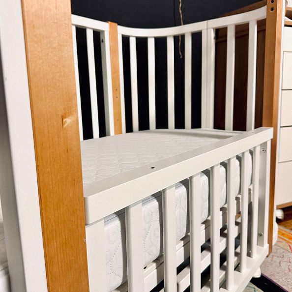 OLANT BABY кровать-трансформер с маятником Vila белый/бук - фото  12