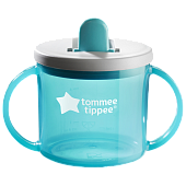 Tommee Tippee чашка-непроливайка первая 190 мл.с 4 мес., голубой NEW