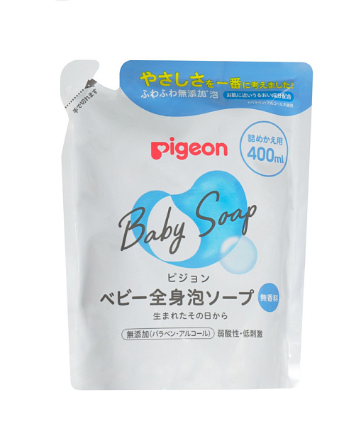 Pigeon мыло-пенка для младенцев, 400 мл(сменный блок) - фото  1