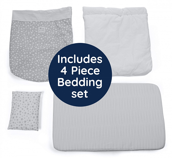 JANE кровать приставная 0+ с комплектом постельного белья Baby Side, Vichy Pearl - фото  6