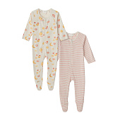 Babybu набор комбинезон на молнии 2 штуки JUICE PRINT 100% Органический хлопок ПИМА