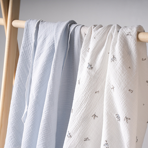 Perina комплект пелёнок детских (2 шт) Птички/Голубая пастель - фото  2