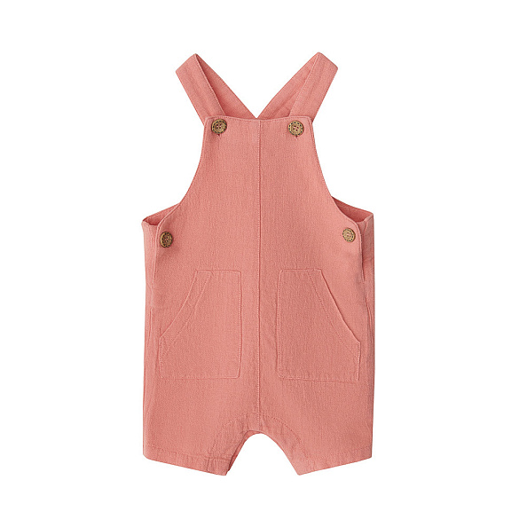 Babybu комбинезон на лямках PAPRIKA 100% органический хлопок цвет коралловый - фото  1