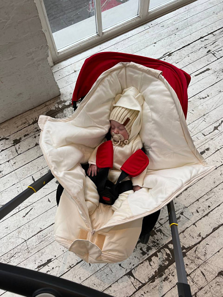 OLANT BABY конверт Siberia Mini в автокресло и коляску молочный - фото  8