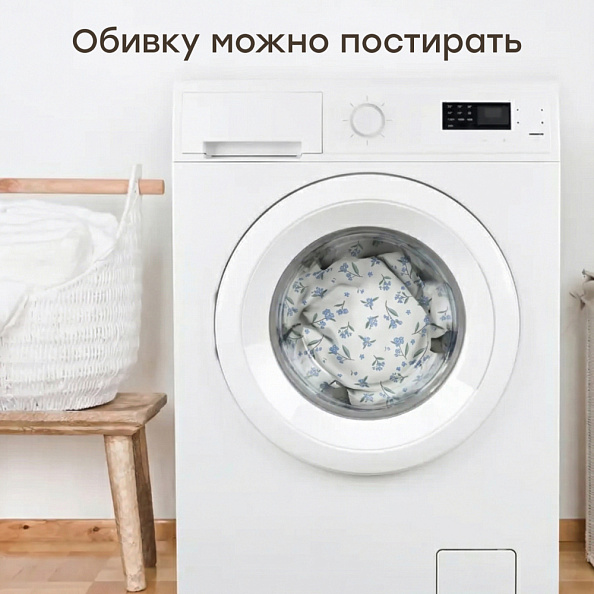 Happy Baby коляска для кукол Эшли (Ashley) синие цветы / blue flowers - фото  9