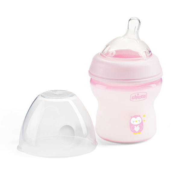 Chicco бутылочка пластиковая 150 мл Natural Feeling, розовая  - фото  4