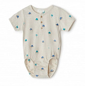 Babybu боди OAT TURTLE BRODERIE 100% органический хлопок цвет бежевый