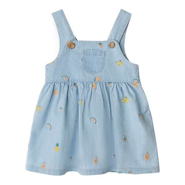 Babybu сарафан FRUITY BRODERIE 100% Хлопок цвет голубой - фото  1