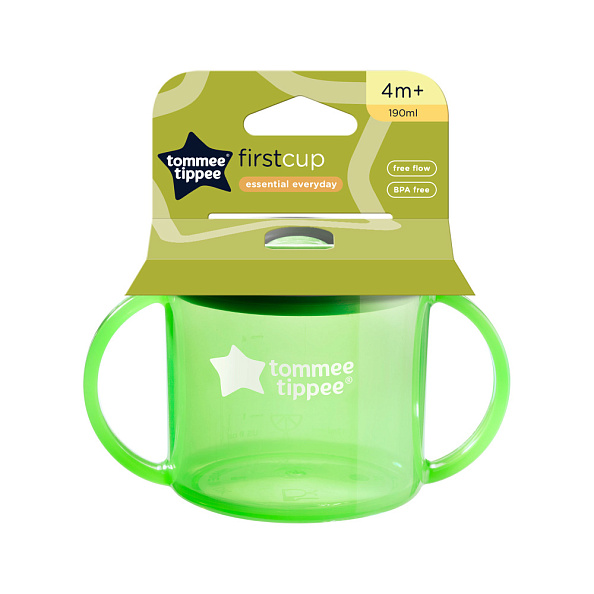Tommee Tippee чашка-непроливайка первая 190 мл.с 4 мес., зеленый NEW - фото  2