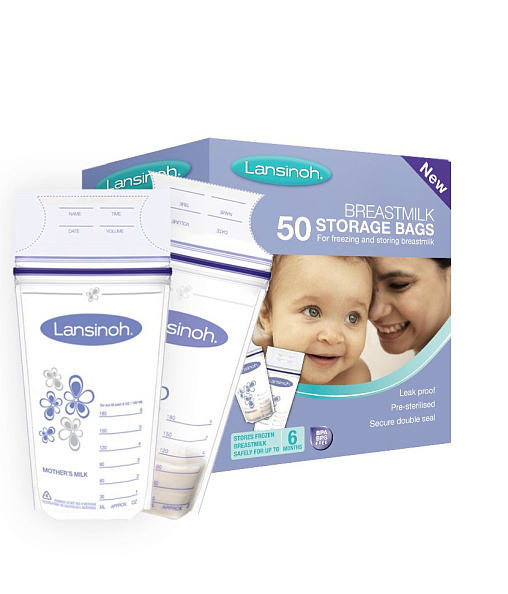Lansinoh пакеты для заморозки и хранения грудного молока Breastmilk Storage Bags 50 шт