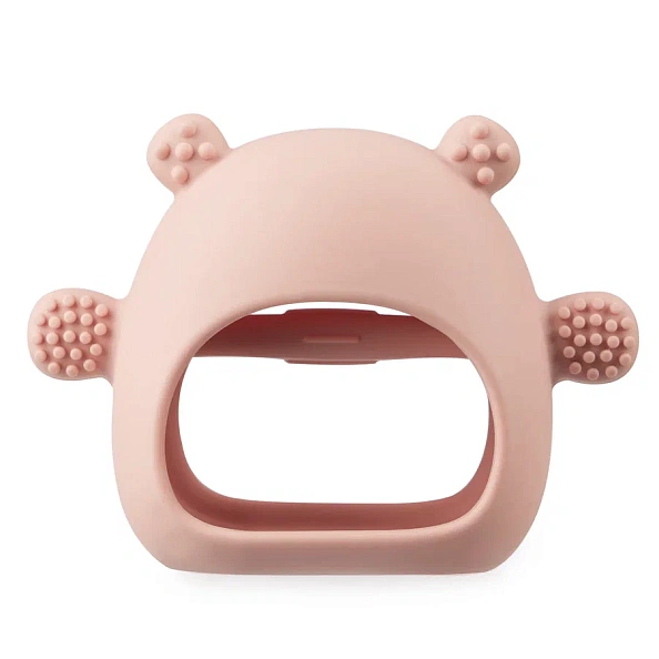 Happy Baby прорезыватель силиконовый массажер для десен bear pink - фото  4
