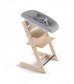 Stokke® Tripp Trapp® комплект: стульчик Natural + шезлонг для новорождённого Grey
