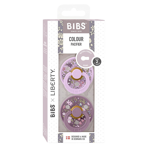 BIBS набор пустышек латексных Liberty Colour 2 штуки, Chamomile Lawn/Violet Sky - фото  1
