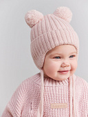 Happy Baby шапка детская с помпоном pink