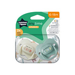 Tommee Tippee соска-пустышка силиконовая Anytime, 6-18 мес., 2 шт.