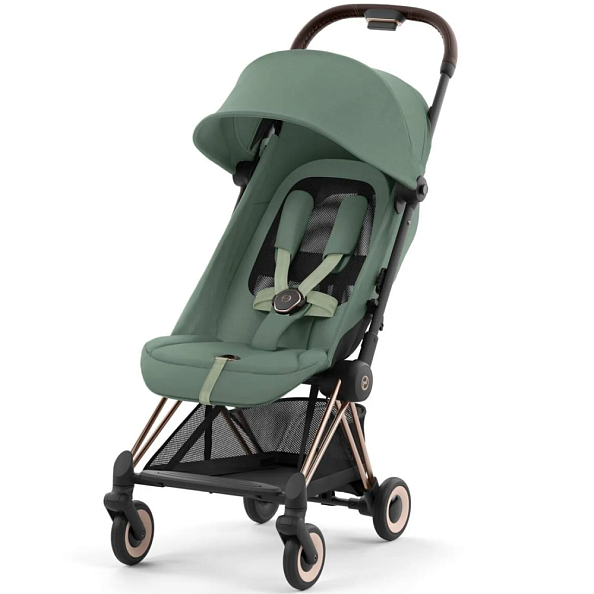 Cybex Коляска Coya Rosegold Leaf Green с дождевиком и бампером - фото  3