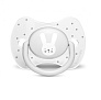 Suavinex пустышка 18 месяцев+ с физиологической силиконовой соской Hugge Baby серый зайка - фото 1