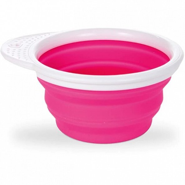 Munchkin дорожная детская тарелочка с крышкой 12+ розовая