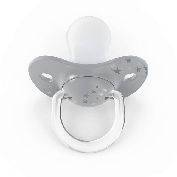 Suavinex набор пустышек 18 месяцев+ физиологическая силиконовая соска, 2 штуки серебро - фото  3