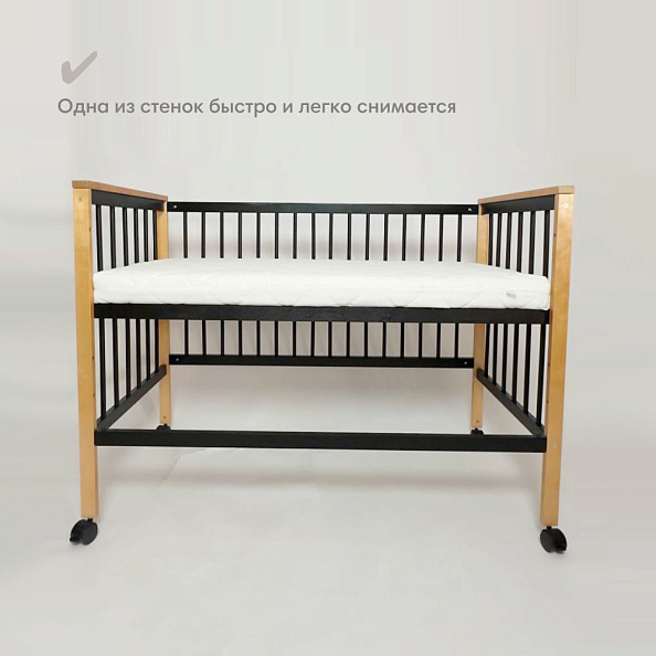 OLANT BABY кровать детская с матрасом Elvis, Black amber - фото  4