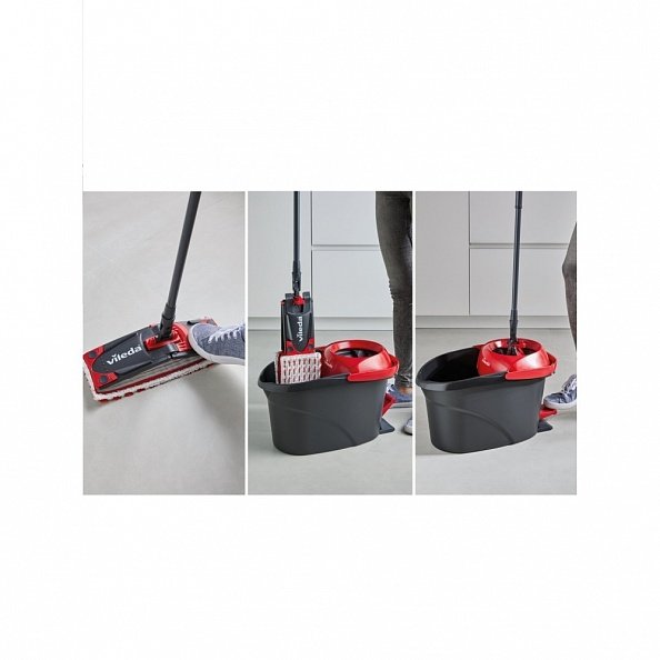 VILEDA набор Ультрамат Турбо в коробке (швабра с телескопической ручкой + ведро с  педальным отжимом