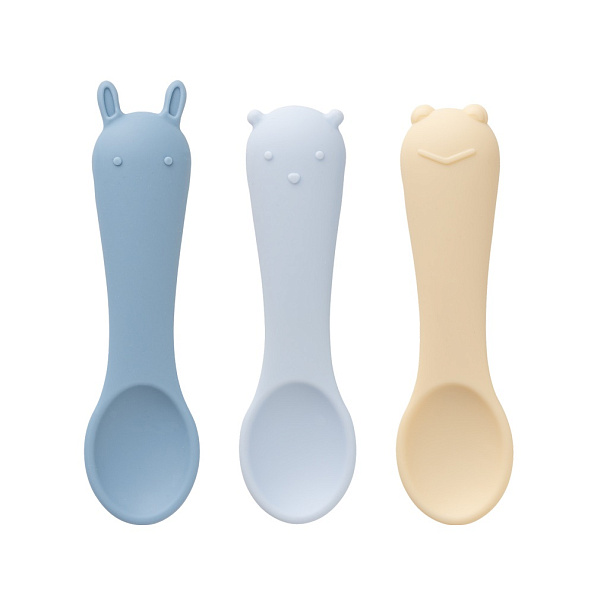 Edda ложка детская набор 3 штуки силикон Небо - фото  1