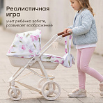 Happy Baby коляска для кукол Эшли (Ashley) сиреневые цветы / lilac flowers