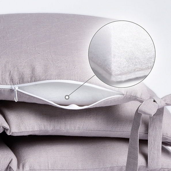 Perina защита для детской кроватки (бампер универсальный) "Soft Cotton" (серо-лиловый)  - фото  6