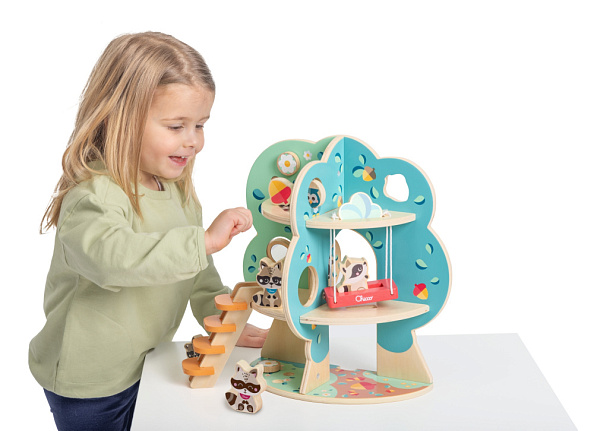 Chicco деревянные игрушки набор развивающий Домик Енотов - фото  4