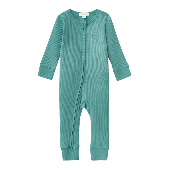 Babybu комбинезон на молнии Moss Green 100% органический хлопок - фото  1