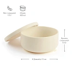 Edda миска на присоске с крышкой силикон Пломбир