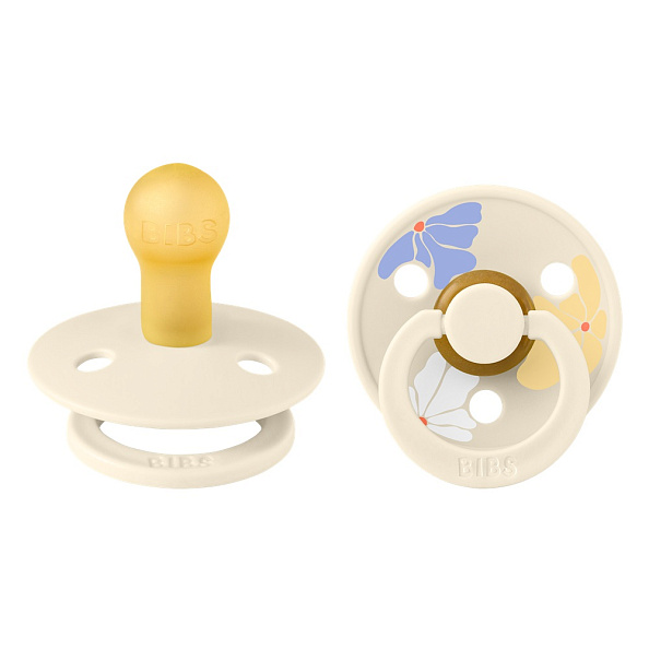 BIBS набор пустышек латексных Studio Colour, 2 штуки Morning Bloom/Ivory - фото  3