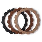MUSHIE прорезыватель 3 штуки Flower Bracelet Black/Caramel/Natural