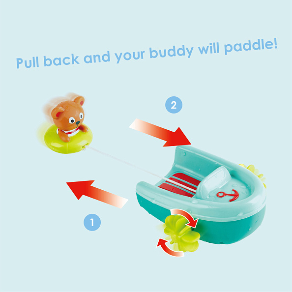 Hape игрушка для купания Мишка на тюбинге - фото  4
