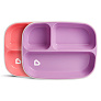 Munchkin тарелки детские секционные Splash™ набор 2шт. с 6 мес., розовая фиолетовая - фото 1