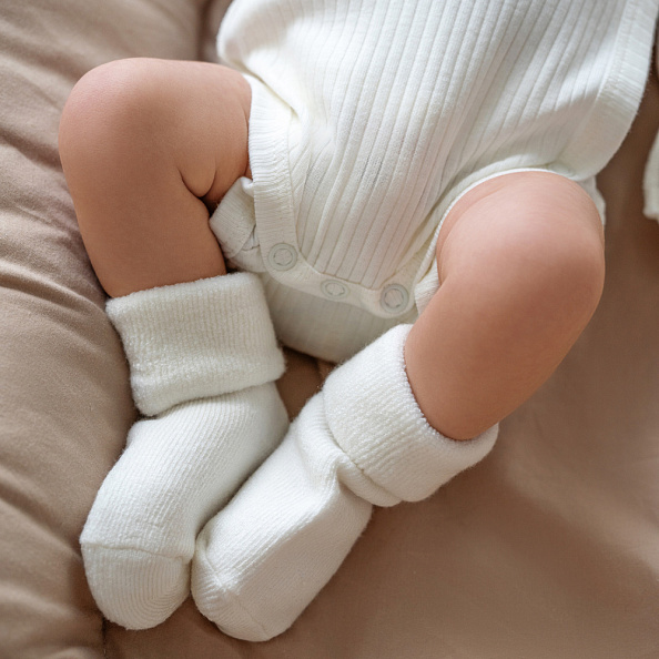 OLANT BABY носки шерстяные, цвет молочный - фото  1