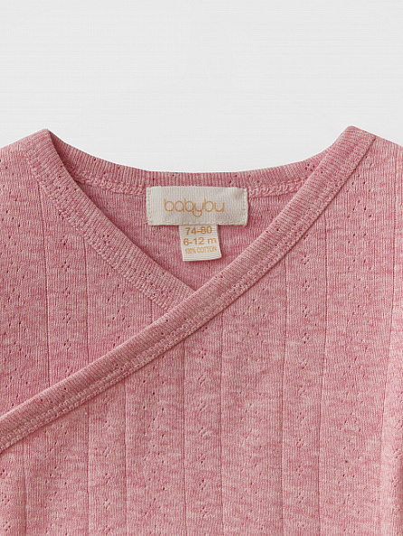 Babybu боди с длинным рукавом ажур Peony Melange 100% органический хлопок - фото  3