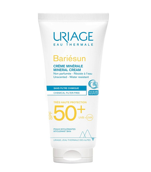 Uriage Барьесан крем солнцезащитный SPF 50+ минеральный 100 мл - фото  1