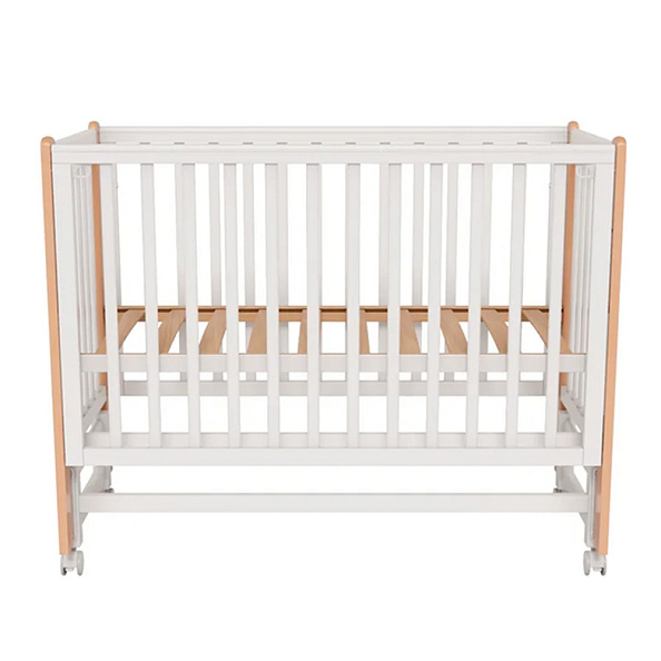 OLANT BABY кровать детская с маятником Bliss белый/бук - фото  1
