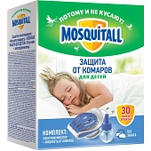 MOSQUITALL комплект "Нежная защита для детей": электрофумигатор + жидкость 30 ночей от комаров 30 мл