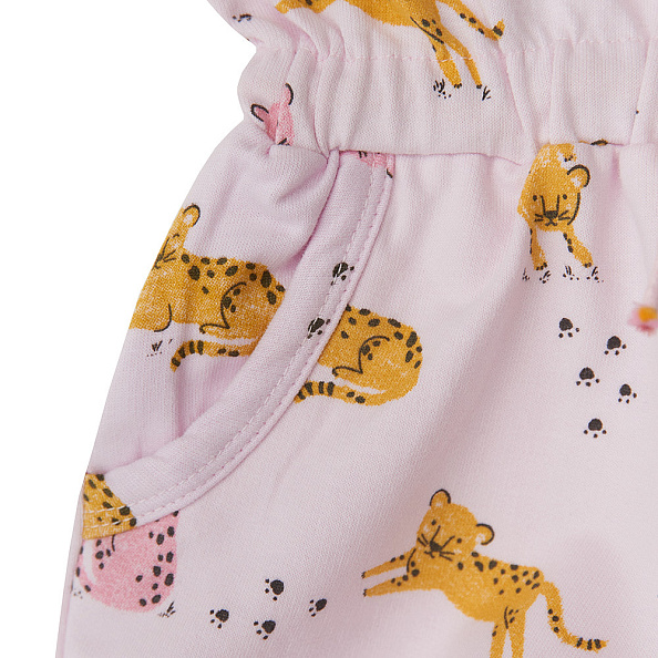 Babybu комбинезон JUMPING JAGUARS PRINT 100% органический хлопок цвет розовый - фото  2