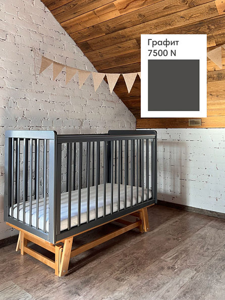 OLANT кровать с маятником Скаген ЕССО графит/бук - фото  6