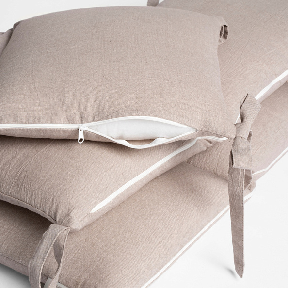 Perina защита для детской кроватки (бампер универсальный) "Soft Cotton" (песочный)  - фото  4