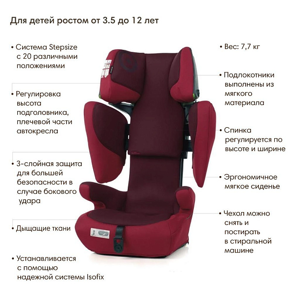 JANE Concord Автокресло Transformer ITech (100-150 см) гр.2/3 Spark Red - фото  3