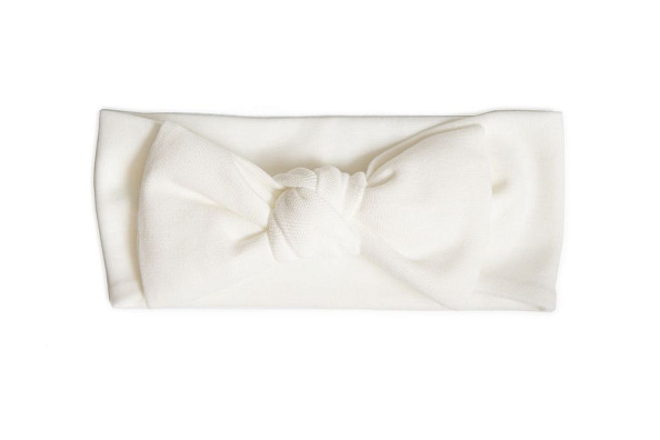 OLANT повязка на голову с бантом цвет молочный - фото  1