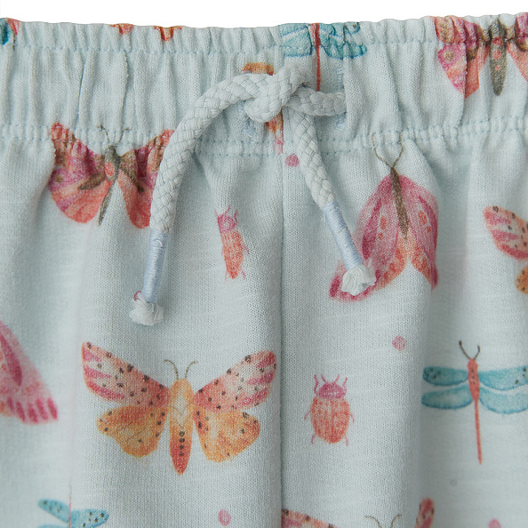 Babybu шорты BUTTERFLY 100% органический хлопок цвет голубой - фото  3